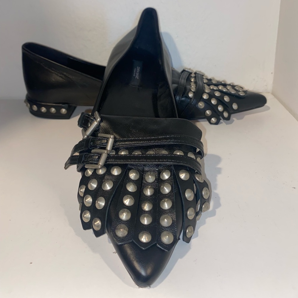 Zara studded flats - leather 9/40 eu
